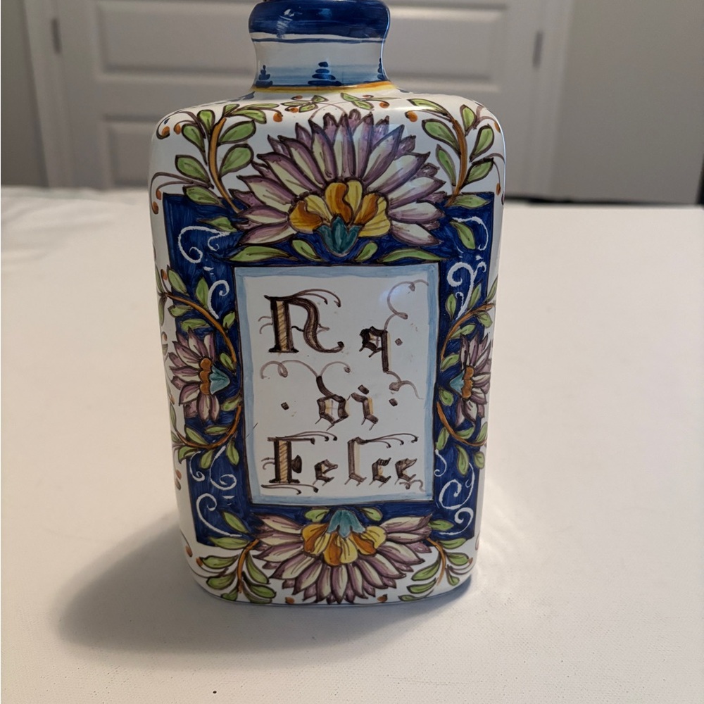 Floral Ceramic Decorative Bottle